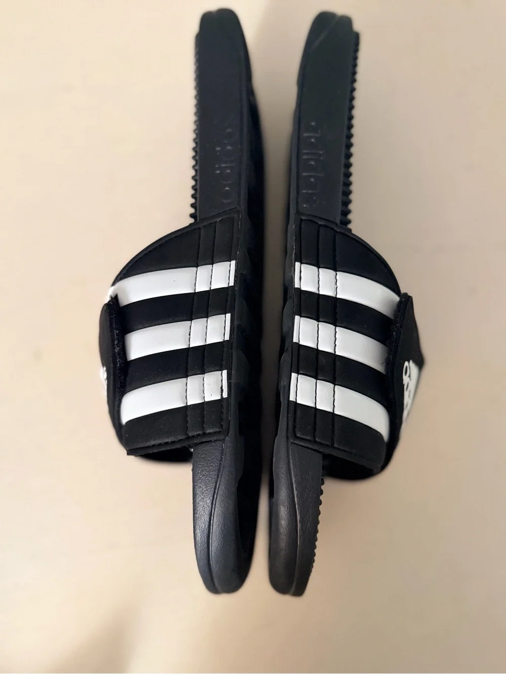Adidas Adissage Slides Men’s Size 13 Black White Massage Footbed 078260
